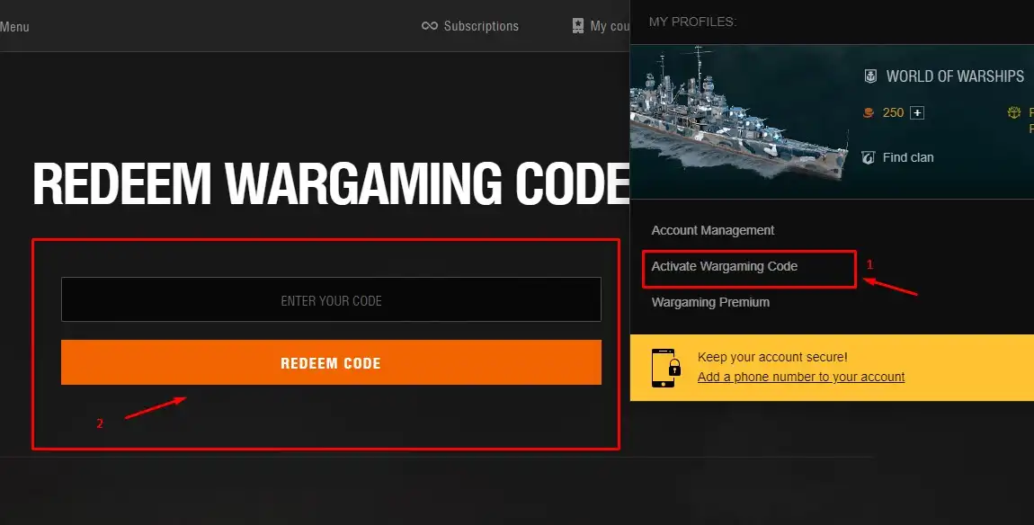 Activate WoT Bonus Codes