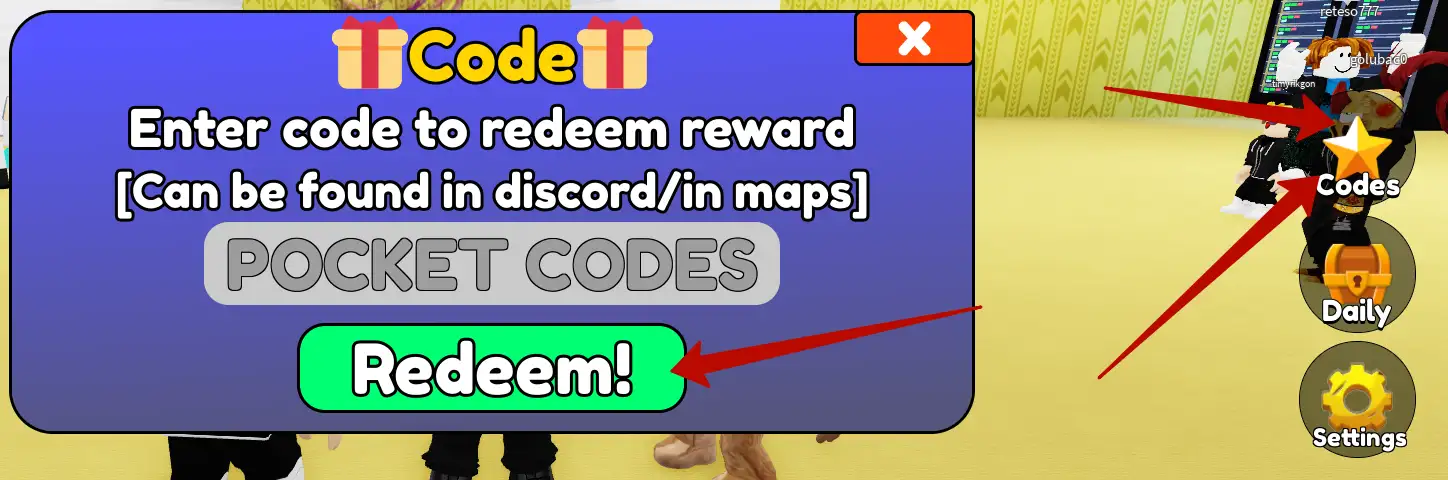 How to redeem Backroom Tower Defense codes?