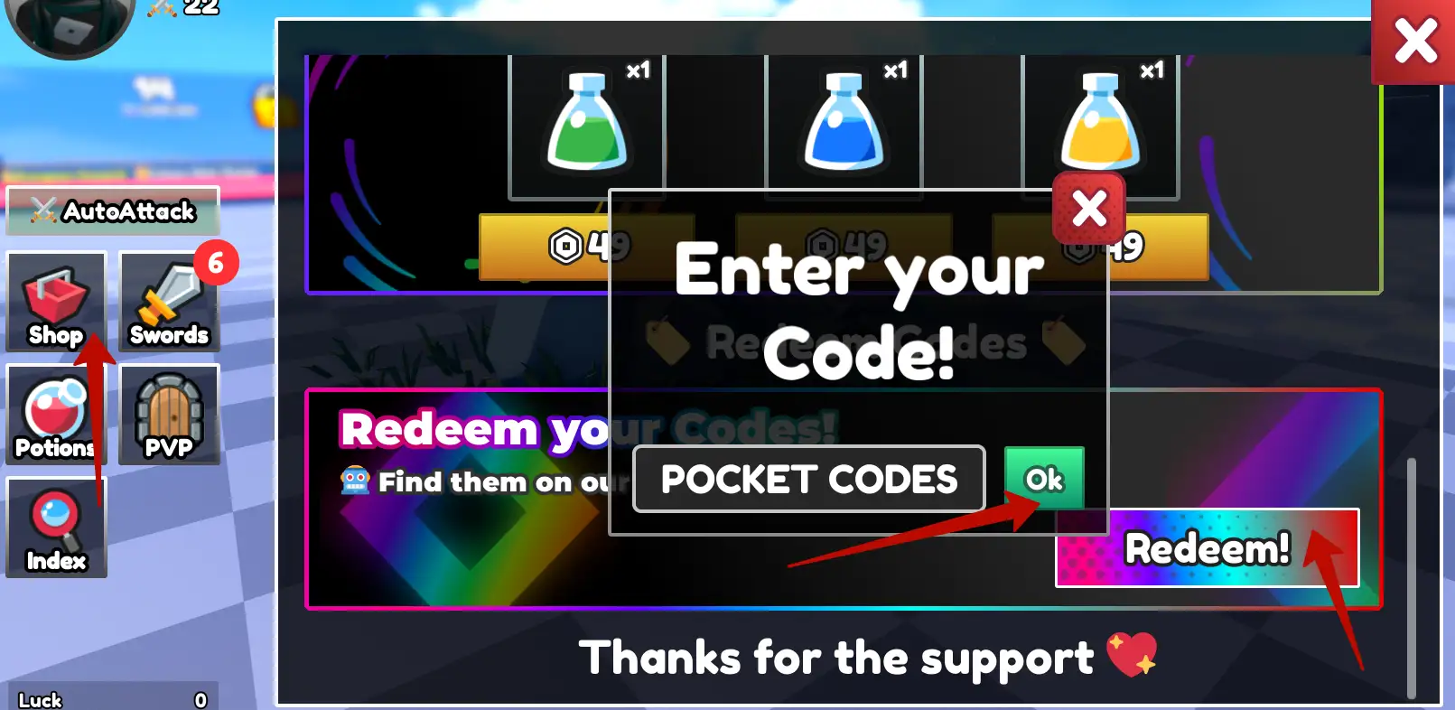 How to redeem Dungeon RNG codes?