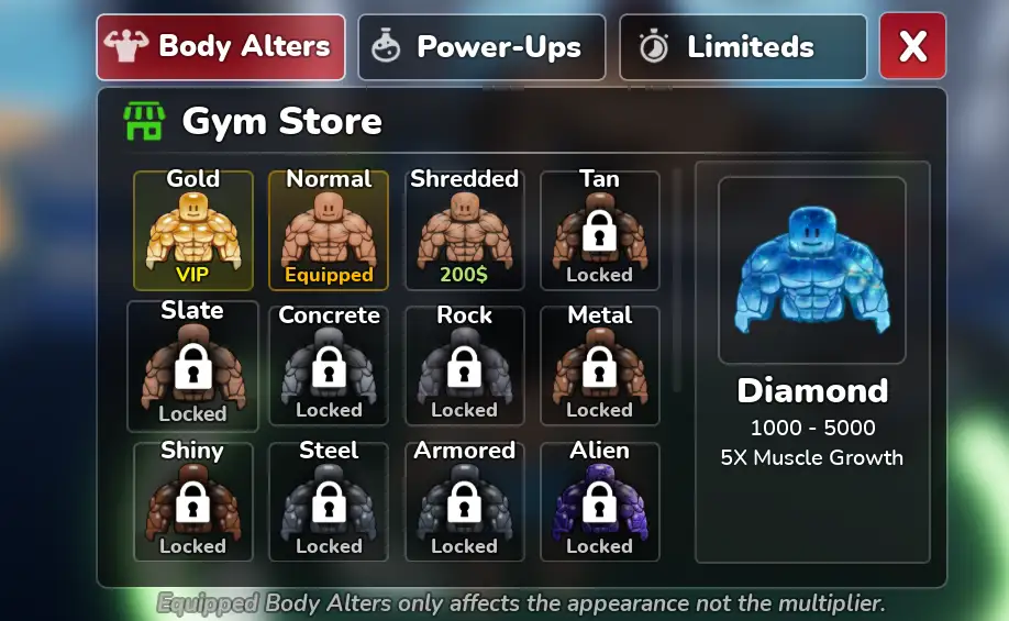 Roblox Gym League: How to unlock Body Alters