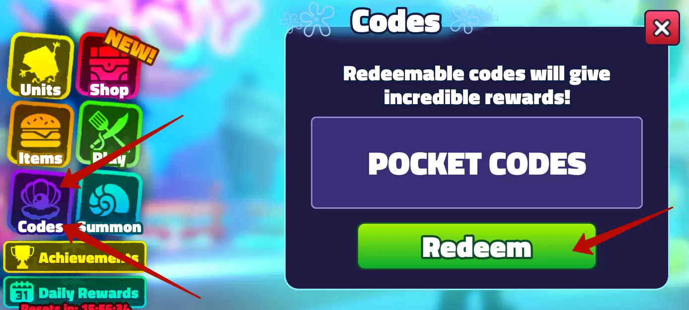 How to redeem SpongeBob Tower Defense codes?